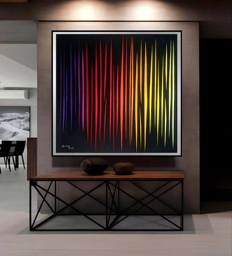 Original Geometric Time Painting by Macister Rodríguez