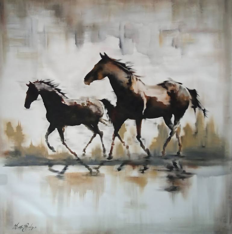 Original Surrealism Horse Painting by Macister Rodríguez