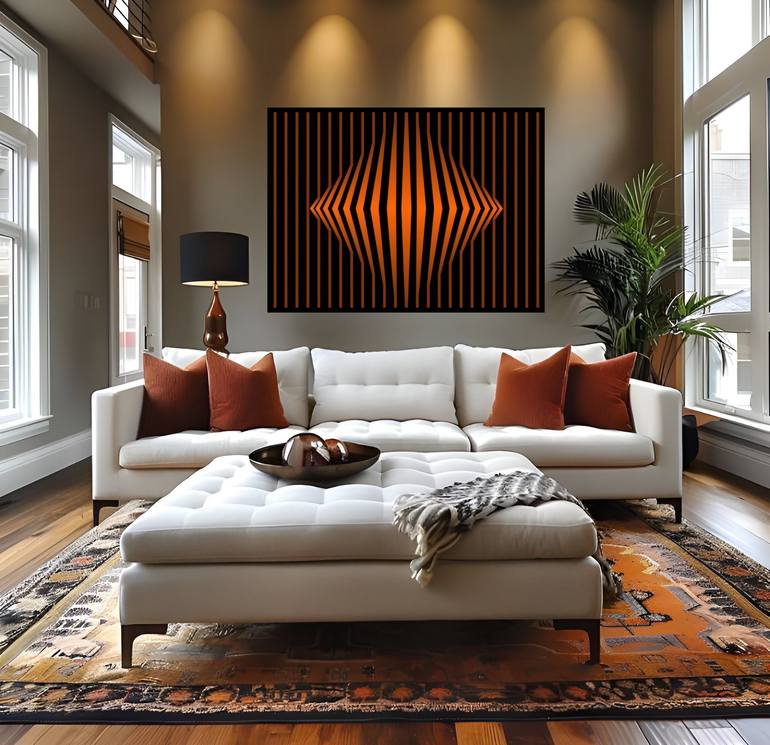 Original Geometric Fashion Painting by Macister Rodríguez