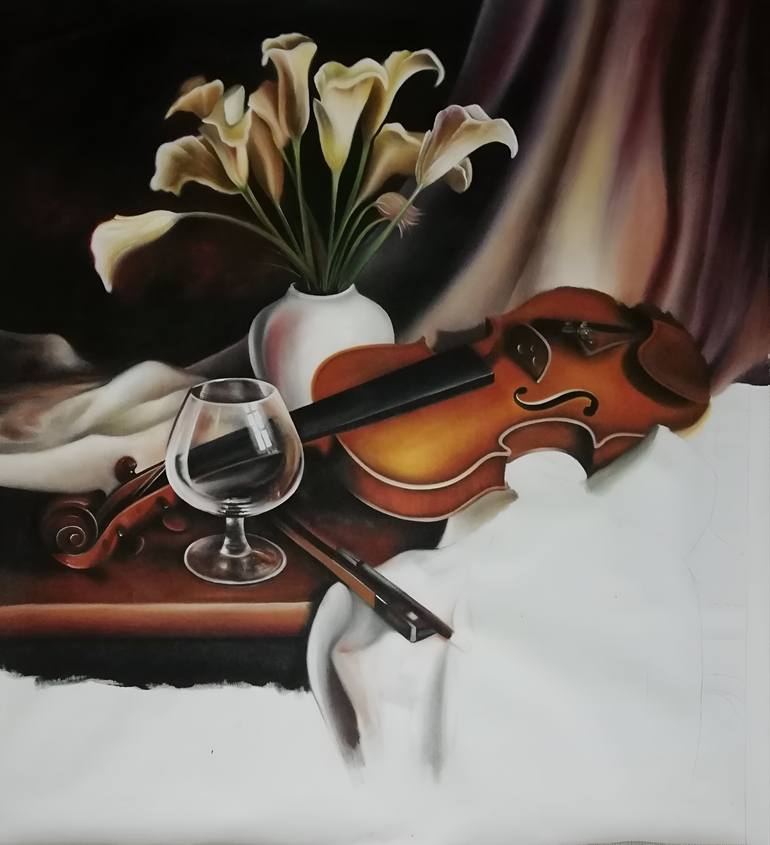 Original Realism Music Painting by Macister Rodríguez
