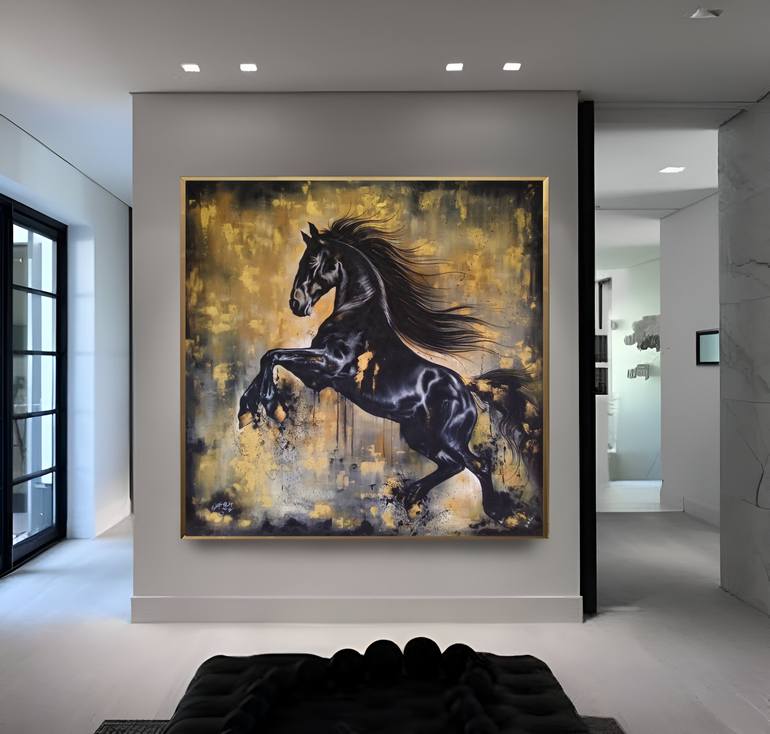 Original Realism Horse Painting by Macister Rodríguez