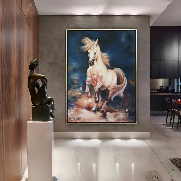 Original Realism Horse Painting by Macister Rodríguez