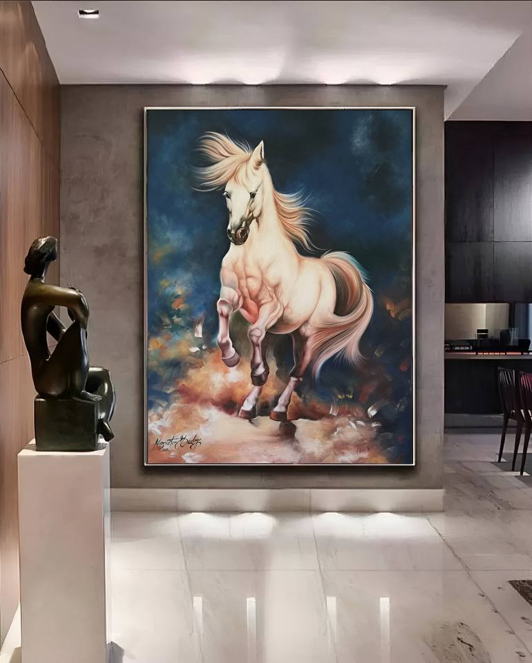 Original Realism Horse Painting by Macister Rodríguez