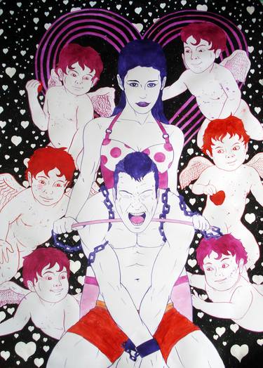 Original Pop Art Erotic Drawings by Nicolás Uslé
