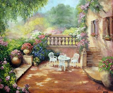 Print of Realism Garden Paintings by Muharam Ashurova
