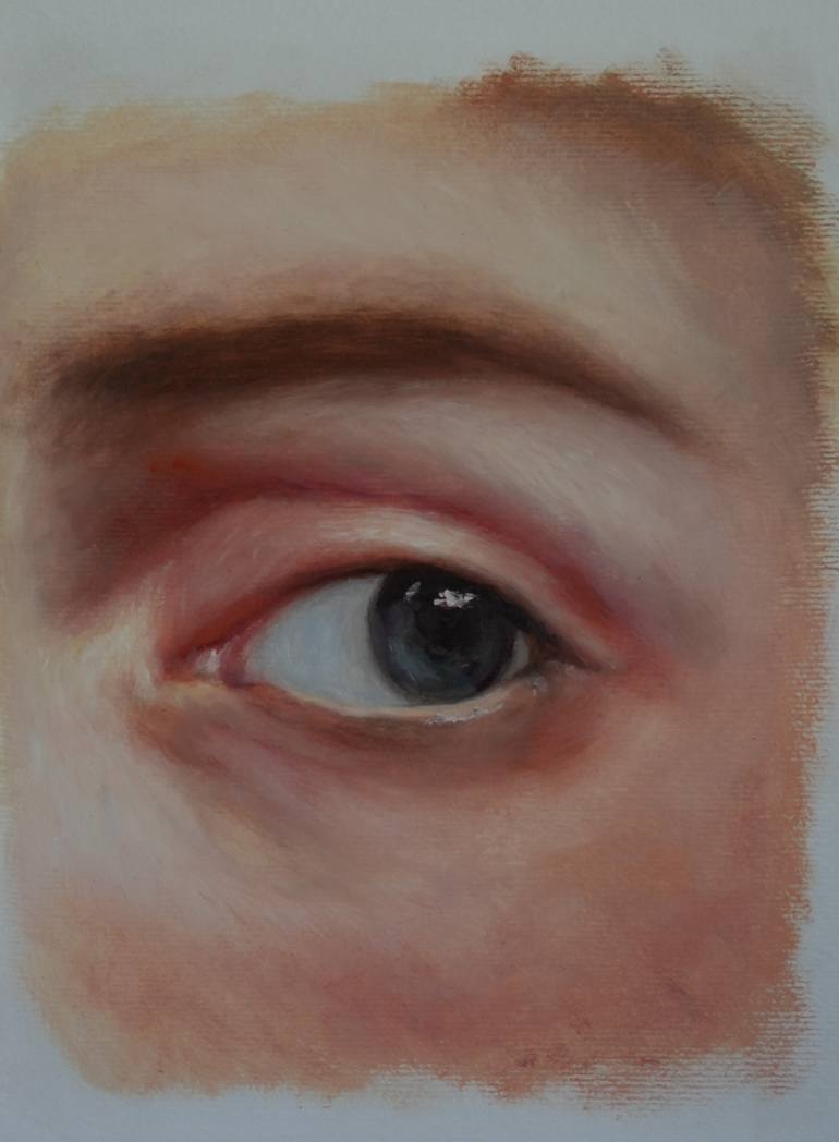 Original Realism People Painting by Alexandra Caunerova