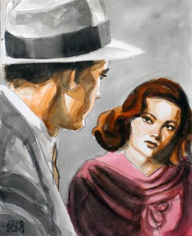 Film Noir Hero, 11x14 inches watercolor on cotton paper, thumb