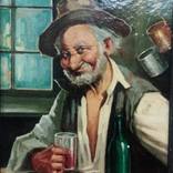 OLD MAN IN PUB Painting by Godfrey Okoye Saatchi Art