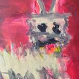Dog on canvas #1 by Karen Thomas