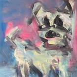 Dog on canvas #2 by Karen Thomas