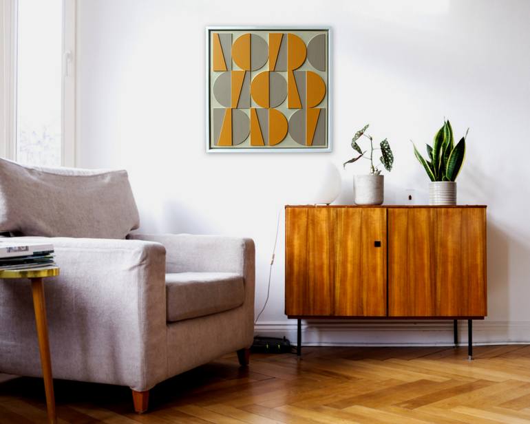 Original Abstract Geometric Painting by Guy Cardon