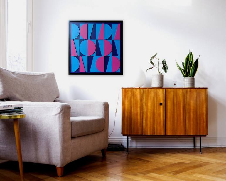 Original Abstract Geometric Painting by Guy Cardon