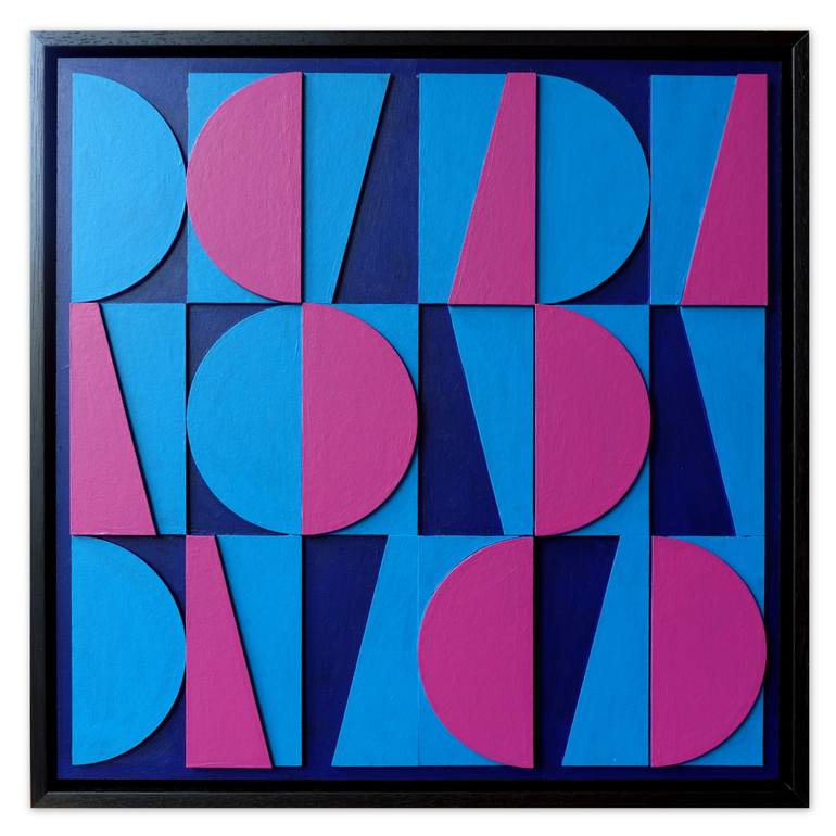 Original Abstract Geometric Painting by Guy Cardon