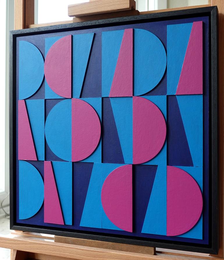 Original Abstract Geometric Painting by Guy Cardon