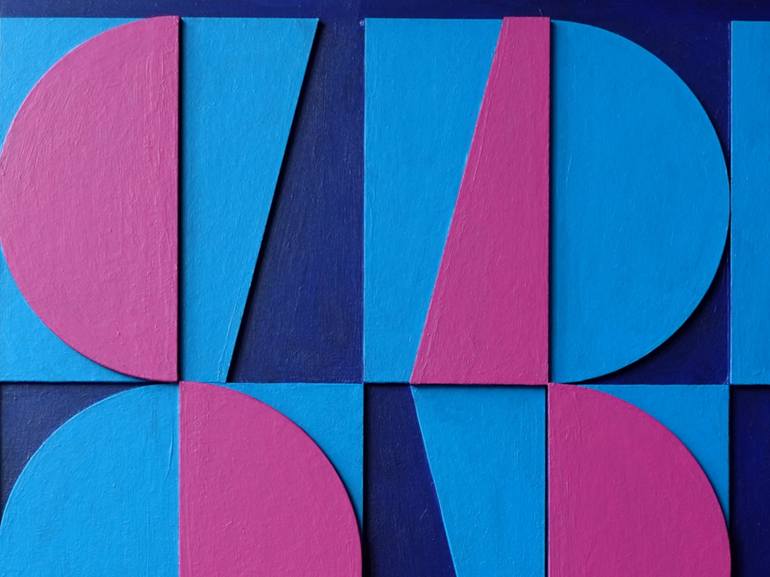 Original Abstract Geometric Painting by Guy Cardon