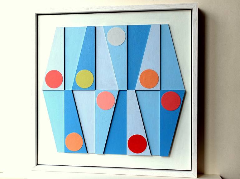 Original Abstract Geometric Painting by Guy Cardon