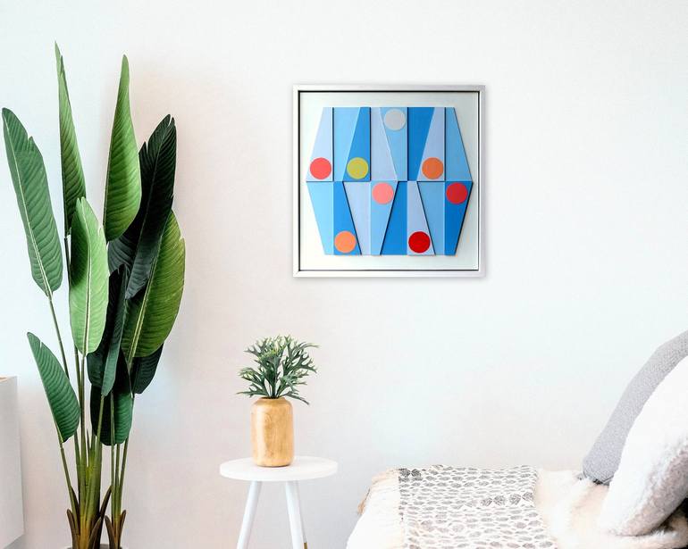 Original Abstract Geometric Painting by Guy Cardon