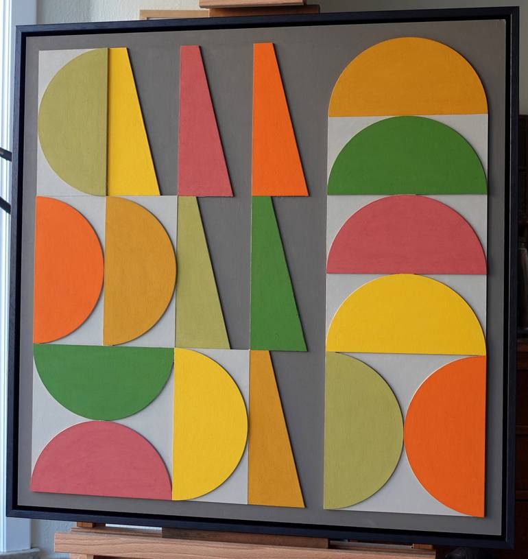 Original Abstract Geometric Painting by Guy Cardon