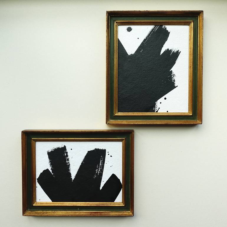 Original Black & White Abstract Paintings by Guy Cardon