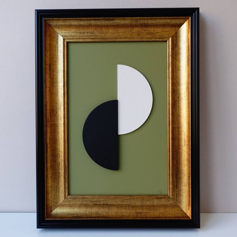 Original Black & White Abstract Painting by Guy Cardon