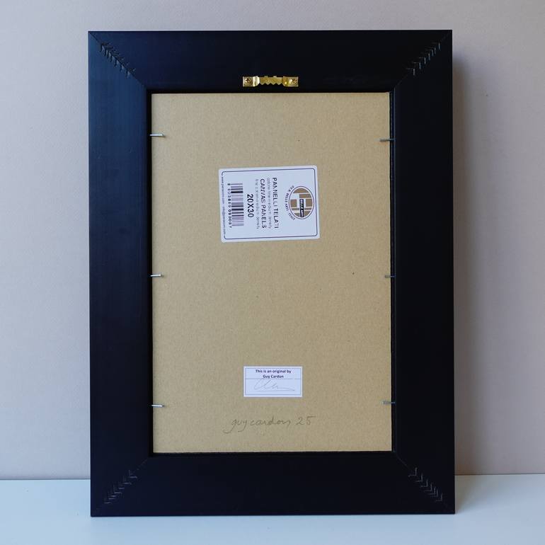 Original Black & White Abstract Painting by Guy Cardon