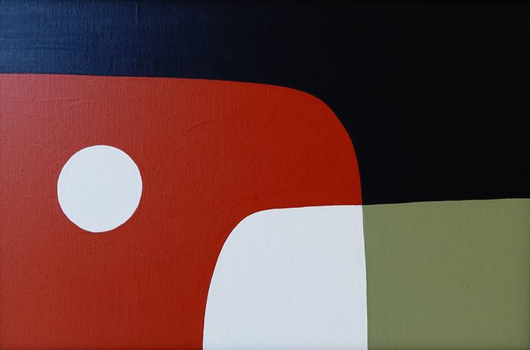 Original Black & White Abstract Painting by Guy Cardon