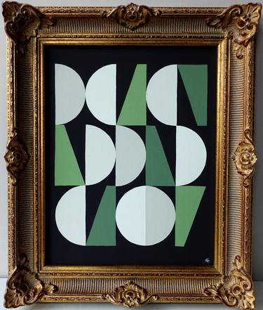 Original Abstract Geometric Painting by Guy Cardon