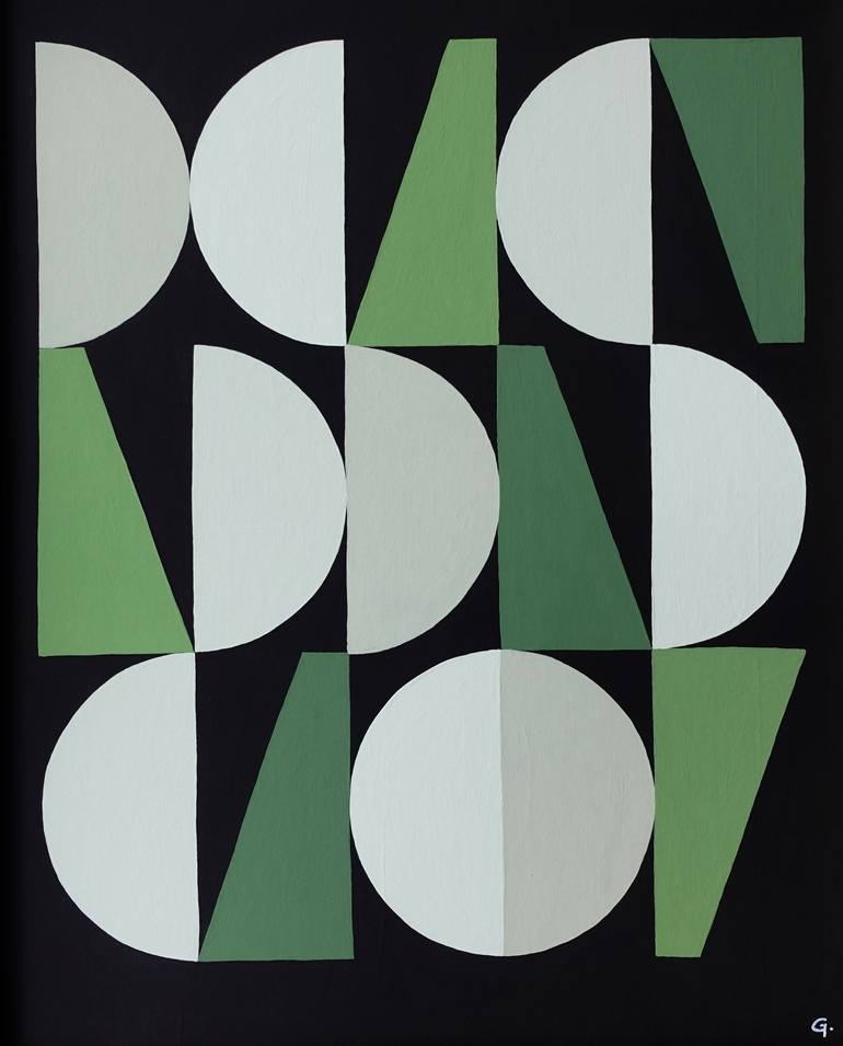 Original Abstract Geometric Painting by Guy Cardon