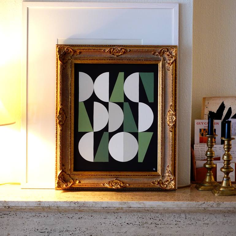 Original Abstract Geometric Painting by Guy Cardon
