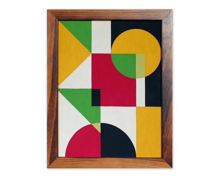 Original Abstract Geometric Painting by Guy Cardon