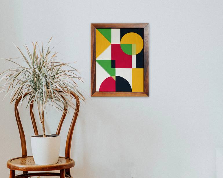 Original Abstract Geometric Painting by Guy Cardon
