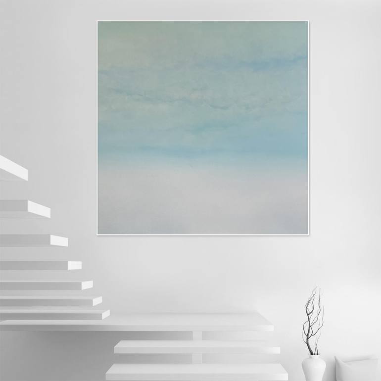 Original Minimalism Seascape Painting by Larysa Uvarova