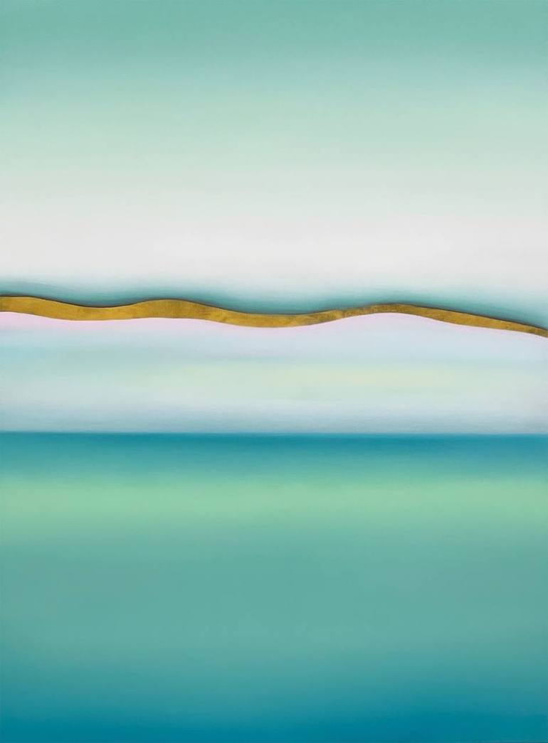 Original Minimalism Seascape Painting by Larysa Uvarova