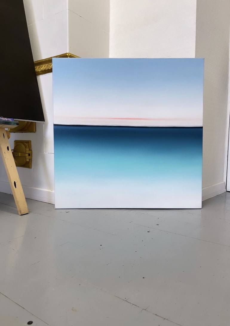 Original Minimalism Seascape Painting by Larysa Uvarova