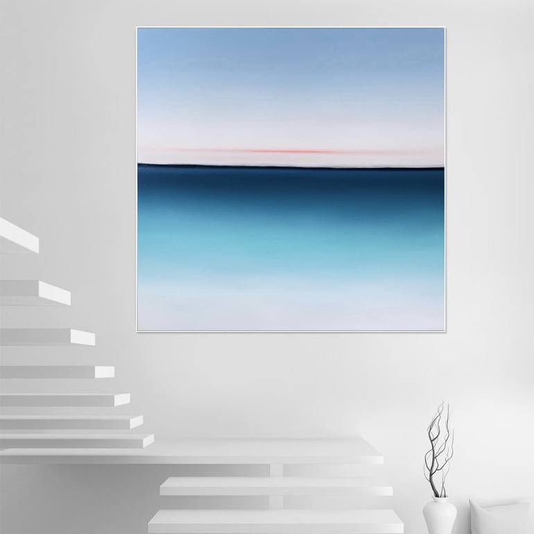 Original Minimalism Seascape Painting by Larysa Uvarova