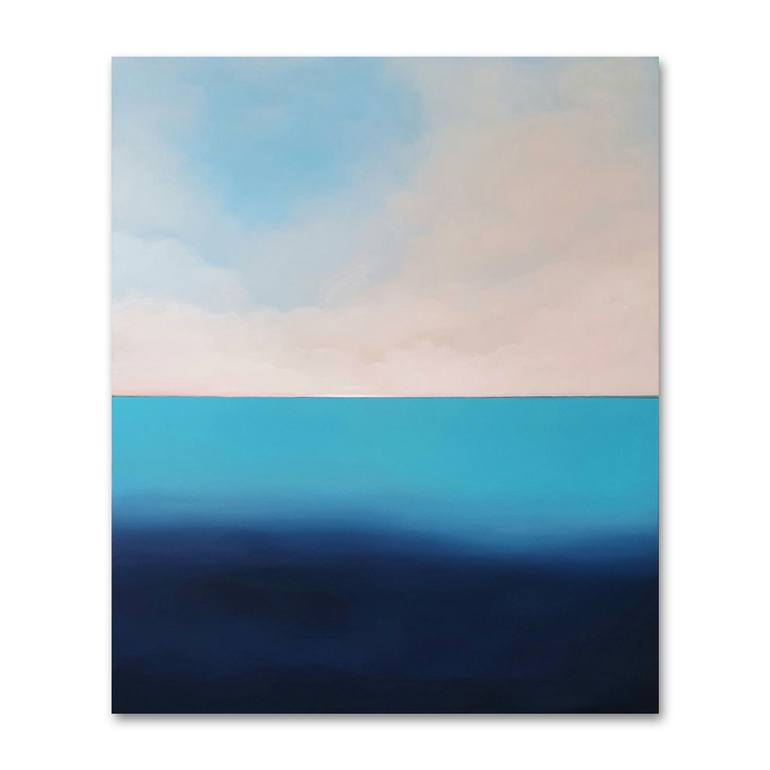 Original Minimalism Seascape Painting by Larysa Uvarova