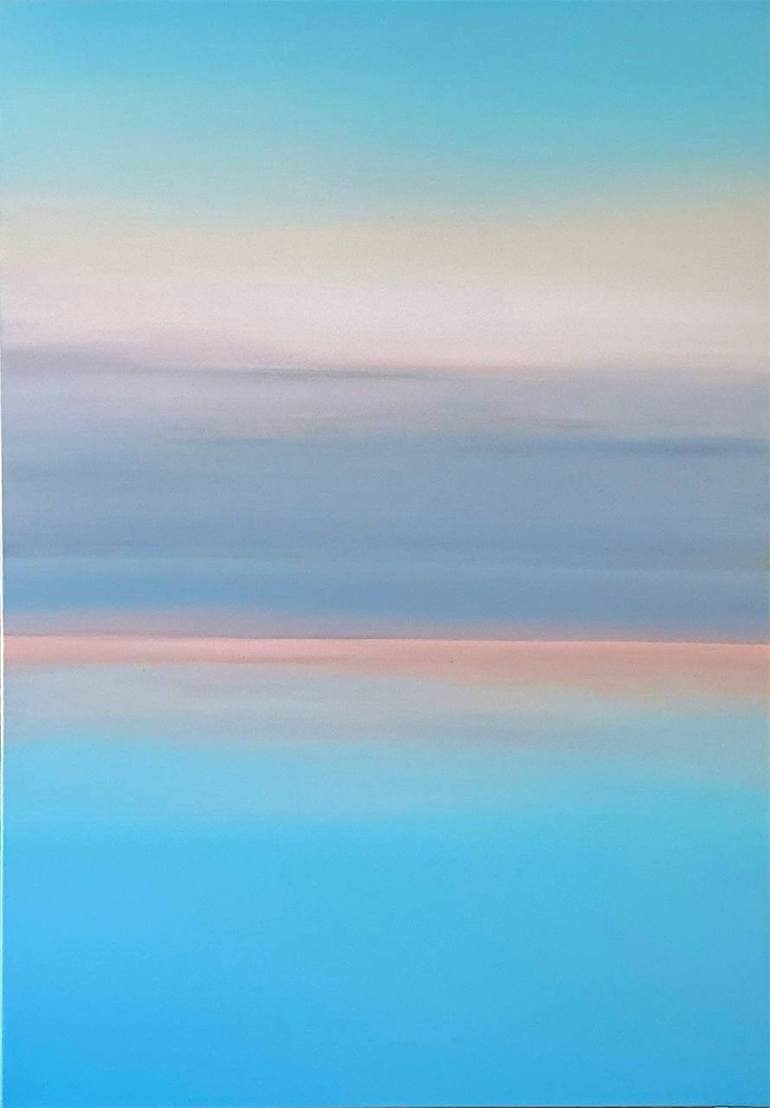 Original Minimalism Seascape Painting by Larysa Uvarova