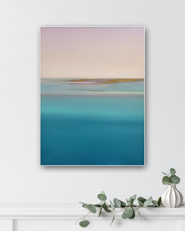 Original Minimalism Seascape Painting by Larysa Uvarova