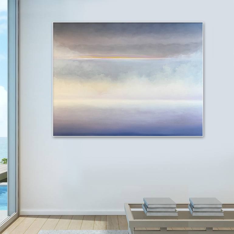 Original Minimalism Seascape Painting by Larysa Uvarova