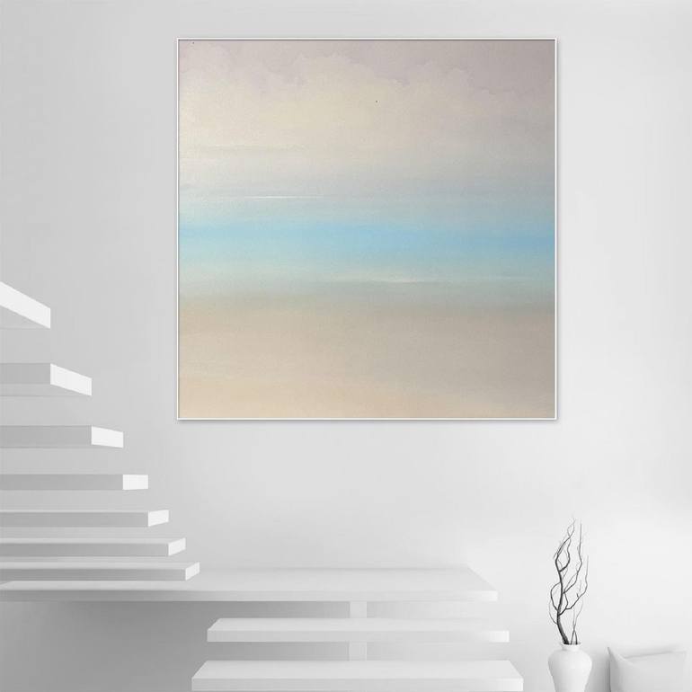 Original Minimalism Seascape Painting by Larysa Uvarova