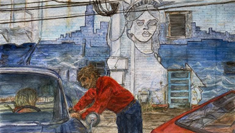 Original Illustration Cinema Painting by Danijela Pavlovic