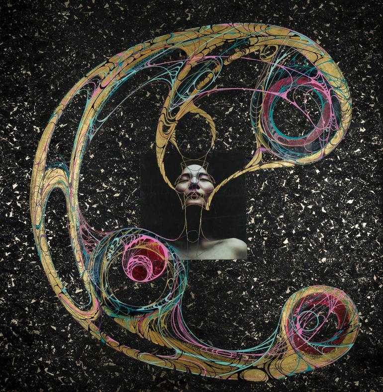 Original Abstract Outer Space Paintings by Nerea Azanza