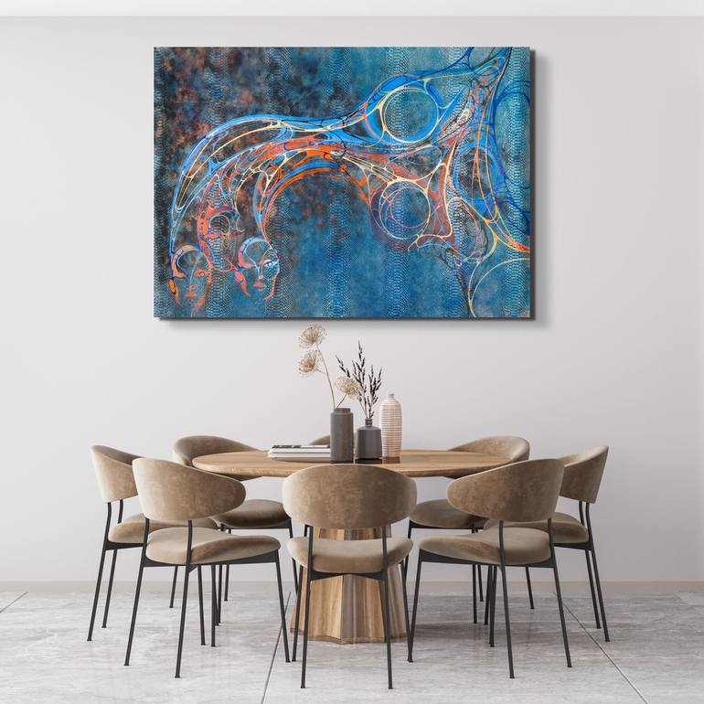 Original Abstract People Painting by Nerea Azanza