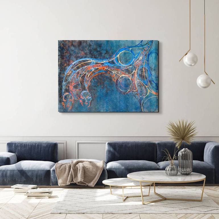 Original Abstract People Painting by Nerea Azanza