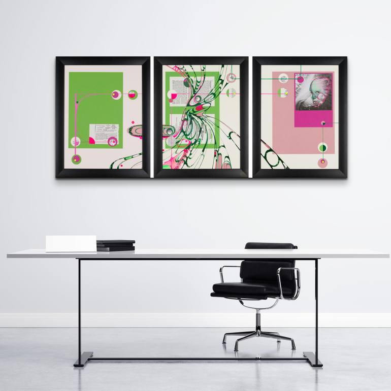 Original Geometric Abstract Mixed Media by Nerea Azanza