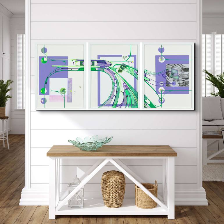 Original Abstract Nature Mixed Media by Nerea Azanza