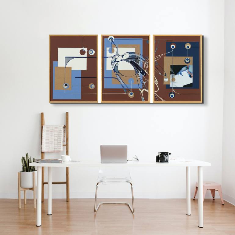 Original Geometric Abstract Mixed Media by Nerea Azanza