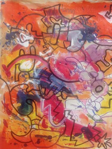 Original Abstract Expressionism Abstract Painting by sergio lanzarote