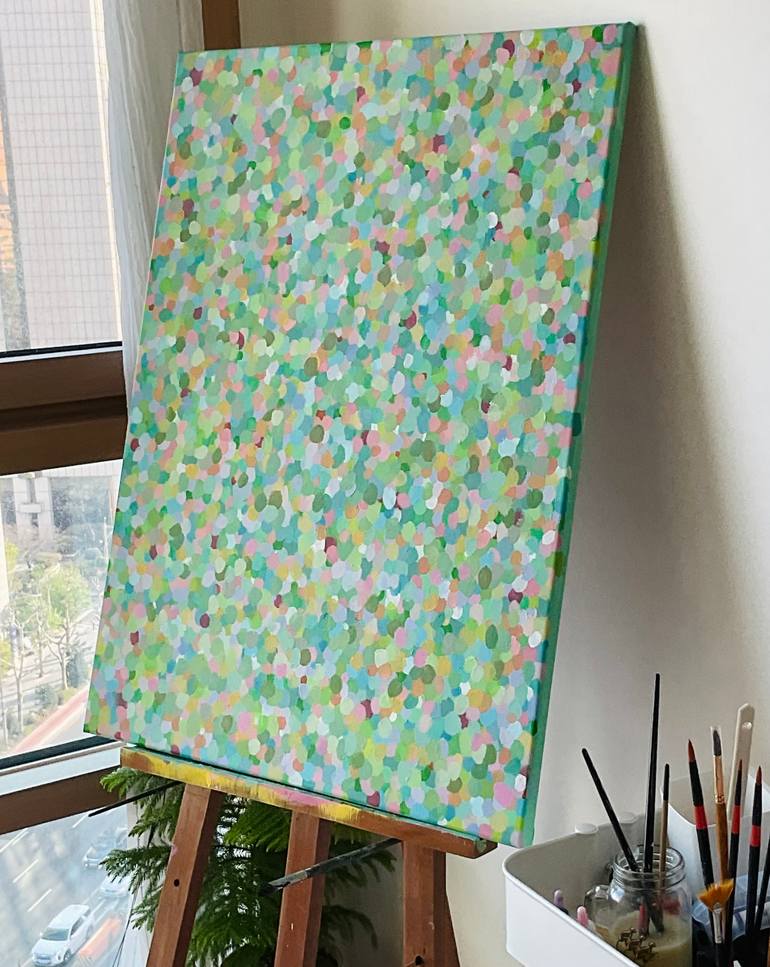 Original Abstract Expressionism Abstract Painting by Seon Yoo