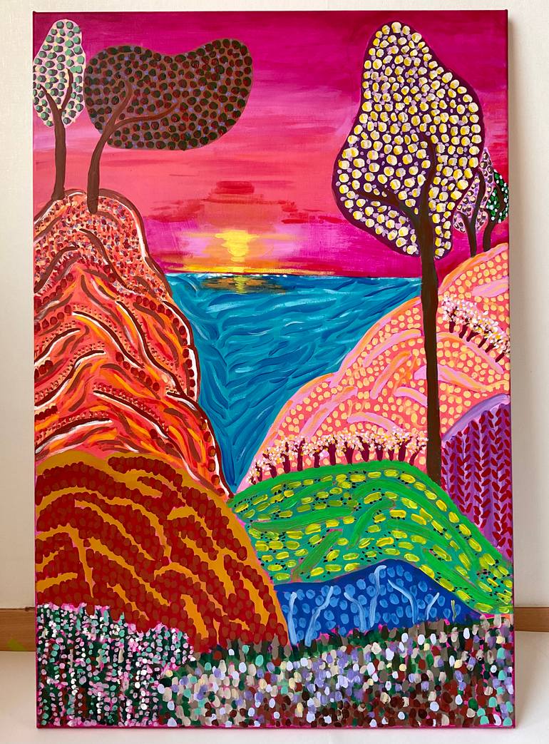 Original Abstract Landscape Painting by Seon Yoo